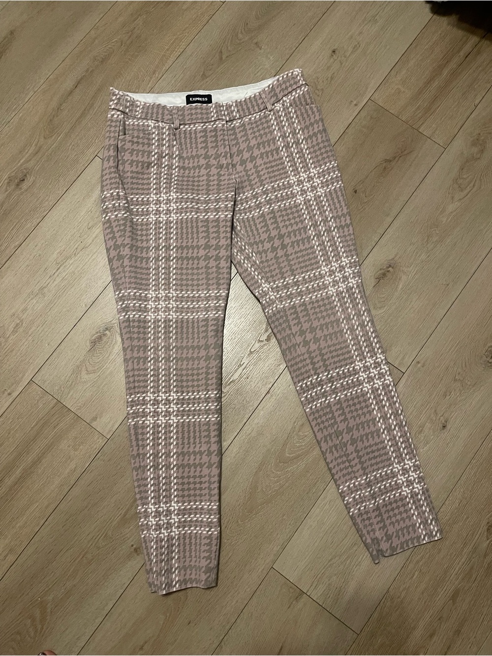 Express Women's Taupe Plaid Skinny Pants